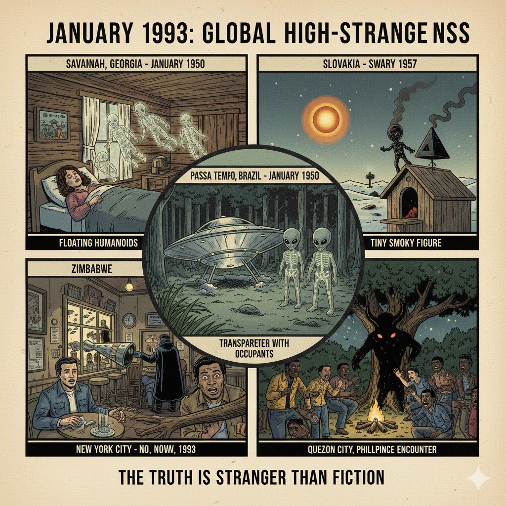 January 1993 UFO Sightings and Alien Encounters Archive Collage