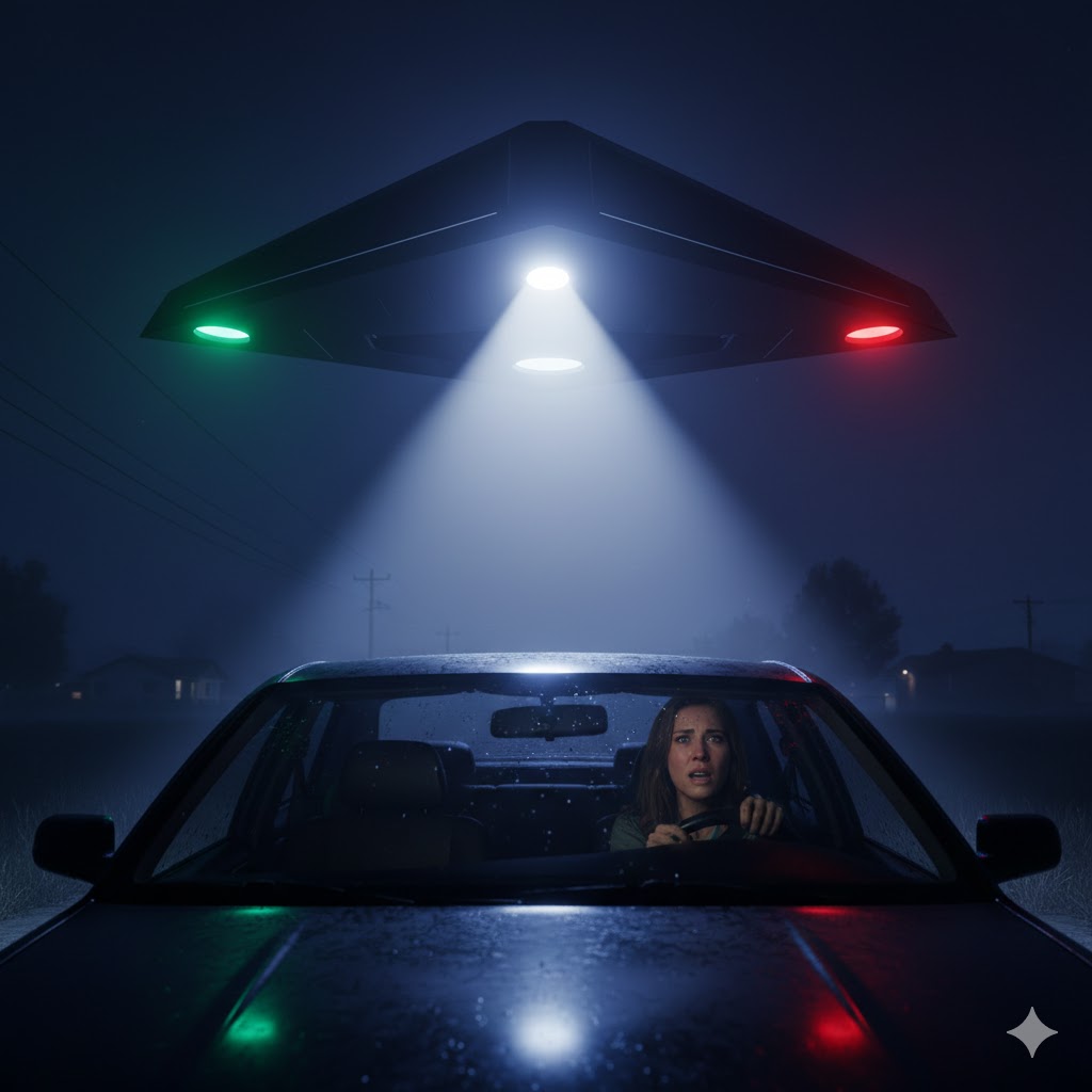 Silent Triangle UFO Ramona California 2011 Spotlight