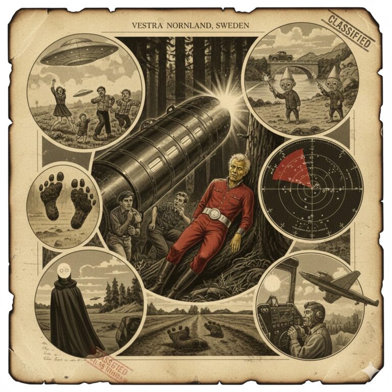 July 1955 UFO wave archive - Sweden humanoid crash and Loveland Ohio entity sightings