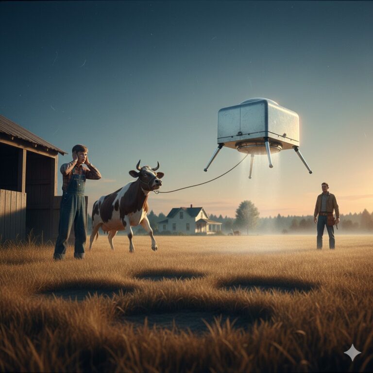 Official sketch by Deputy Sheriff Shirlie H. Davidson of the square-shaped UFO reported by Michael J. Bizon in Hubbard, Oregon, May 1964.