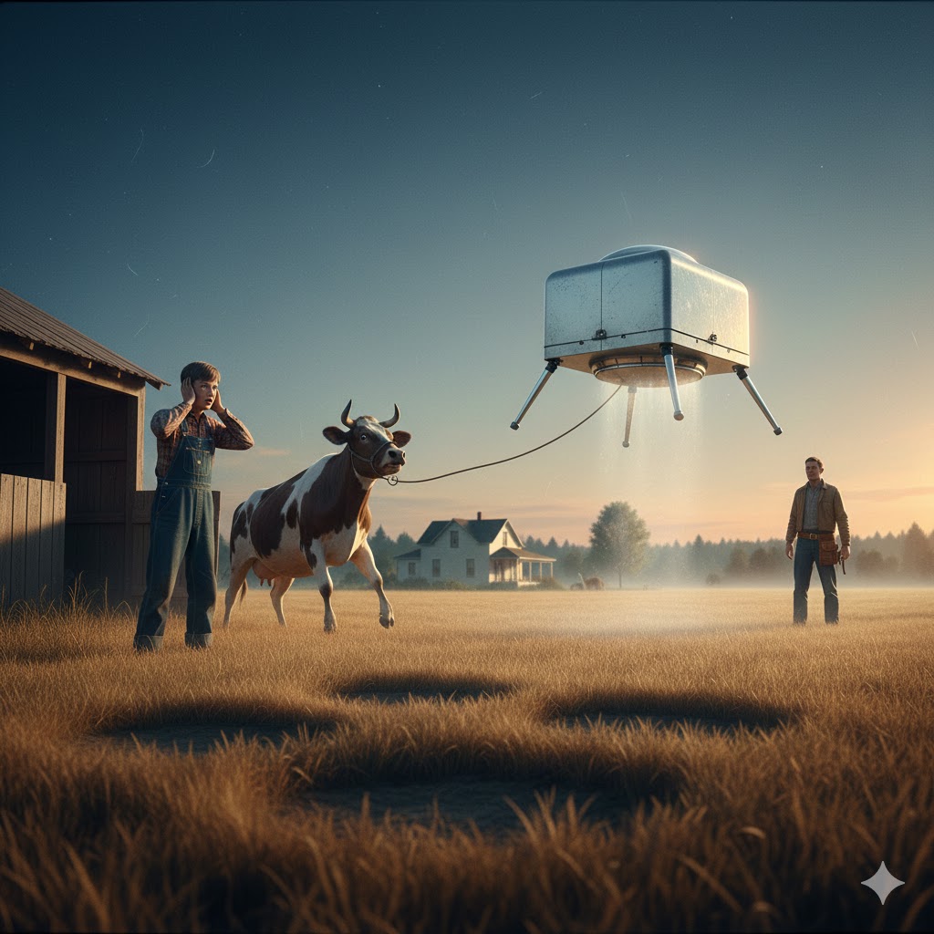 Official sketch by Deputy Sheriff Shirlie H. Davidson of the square-shaped UFO reported by Michael J. Bizon in Hubbard, Oregon, May 1964.