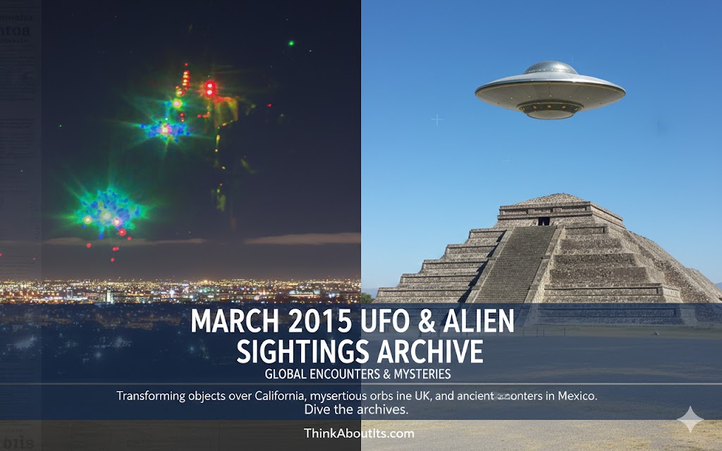 March 2015 UFO sightings archive featuring Mexico pyramid UFO and California aerial anomalies.