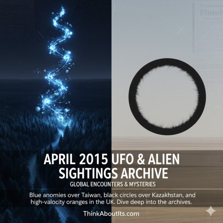 April 2015 UFO sightings archive featuring Taiwan blue light anomaly and Kazakhstan black circle aerial phenomenon.