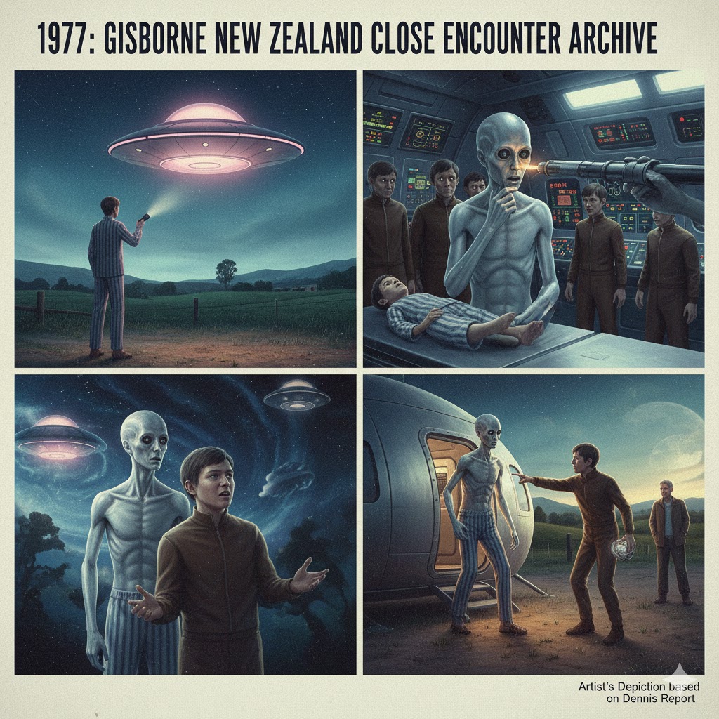 1977 Gisborne New Zealand Close Encounter teenage witness medical procedure on ET scout ship Waimata Valley