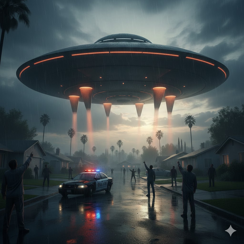 Large black disk UFO sighting Burbank California February 2017