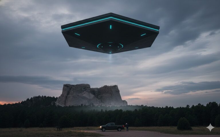 Hexagonal UFO sighting over Crazy Horse Monument, South Dakota, December 2017
