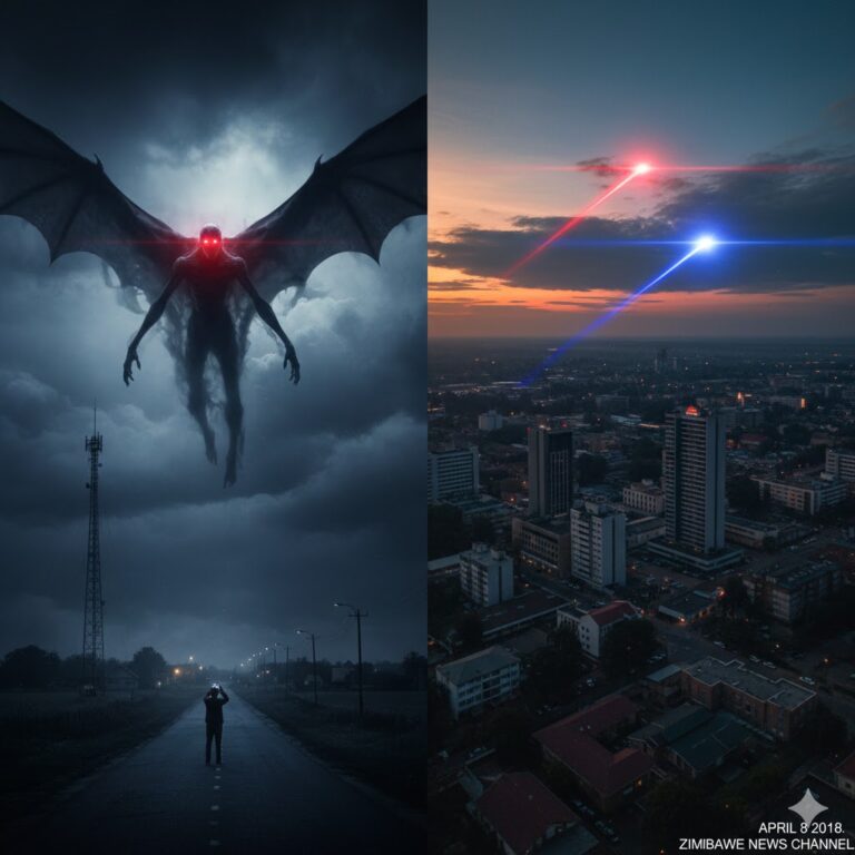 Flying humanoid in Poland and flashing UFO beams over Zimbabwe, April 2018
