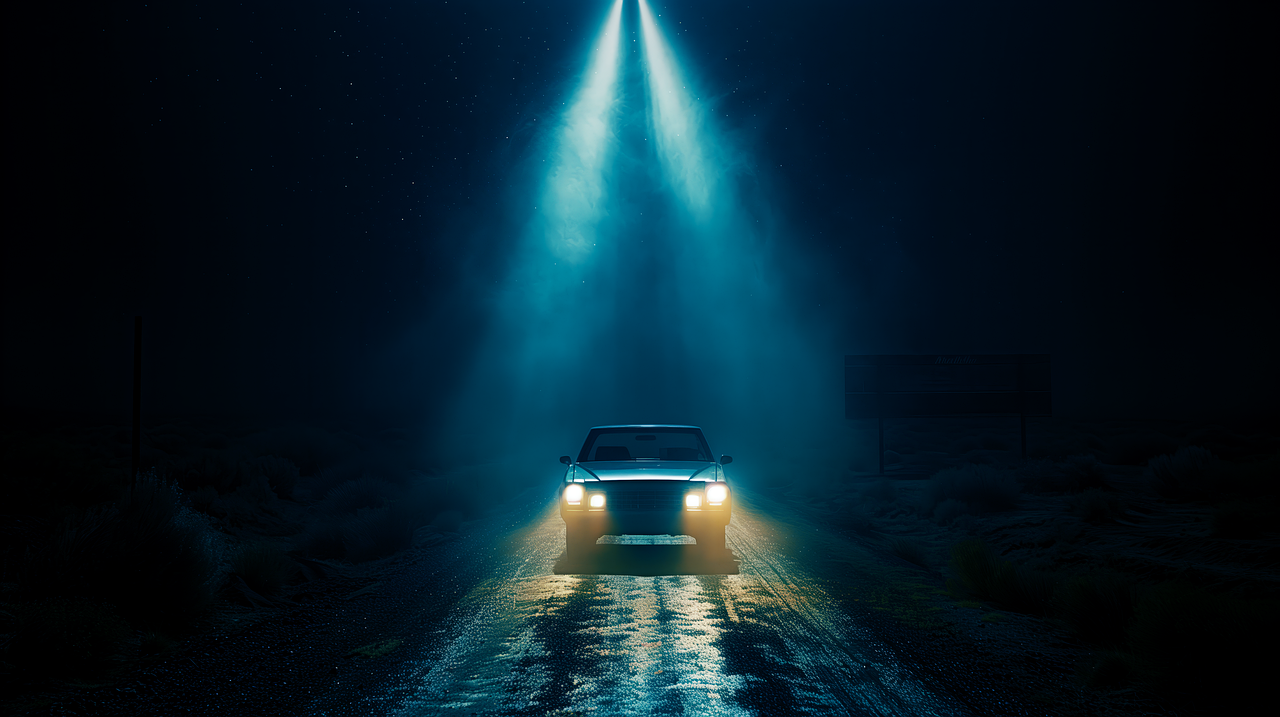 ai generated, alien, abduction, vehicle, automobile, car, ufo, spaceship, extraterrestrial, spacecraft, sci-fi, science fiction, night, universe, sighting-8992238.jpg