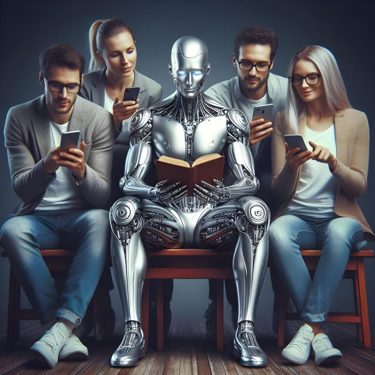 ai generated, robot, reading, humanoid, social networks, artificial intelligence, smartphone, book-8620394.jpg