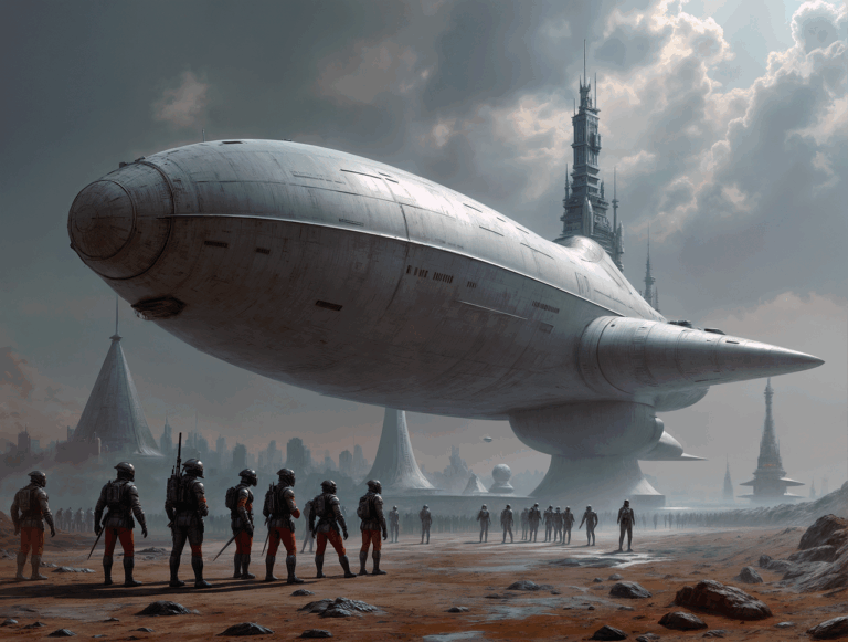 ai generated, soldiers, ufo, futuristic, space, science fiction, planet, vessel, sci-fi-9058784.jpg