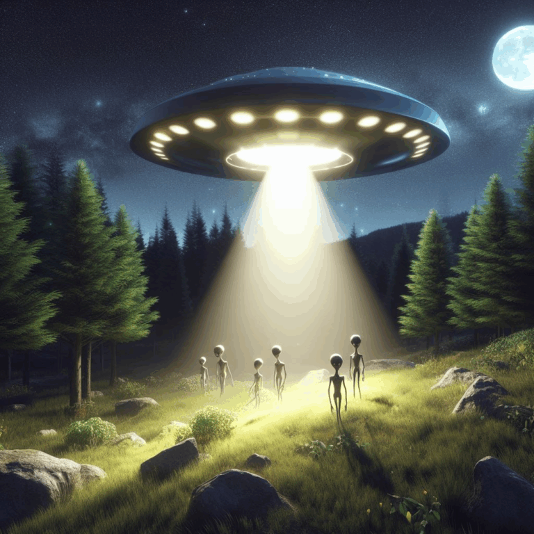 aliens, et, ufo, flying saucer, arrival, earth, unidentified flying object, extraterrestrial, ai generated-8339684.jpg