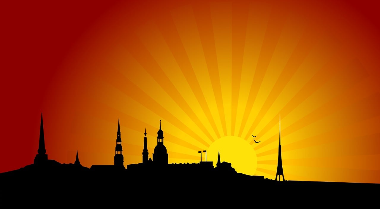 latvia, panorama, riga, silhouette, nature, sunrise-2026528.jpg