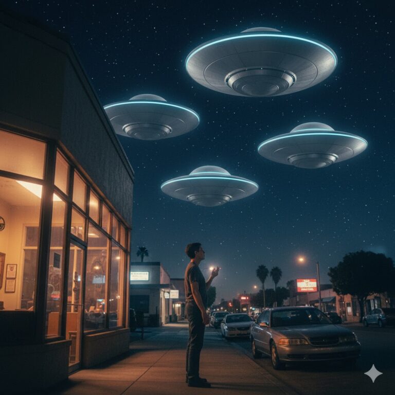 2008 West Sacramento California UFO Sighting Four Silver Saucers over Freeport Blvd