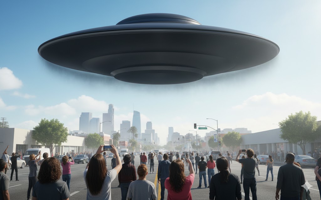 Mass UFO sighting East Los Angeles Whittier Blvd 2015 dark anomaly